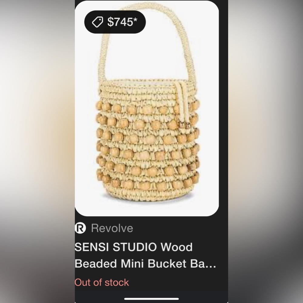 SENSI STUDIO Cream Beaded Mini Bucket Bag